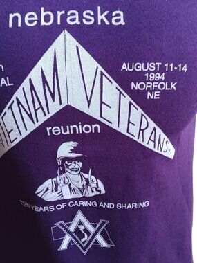 Small Single Stitch Vintage T-shirt Thin Nebraska POW Vietnam 90s 1996 Reunion S